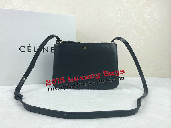 Celine Trio Original Leather Shoulder Bag C98317 Black