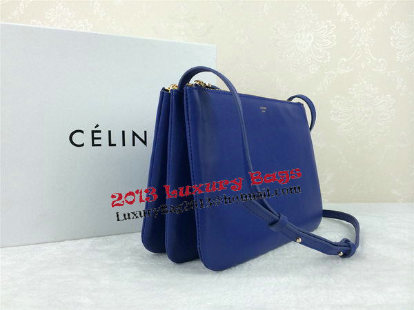 Celine Trio Original Leather Shoulder Bag C98318 Blue