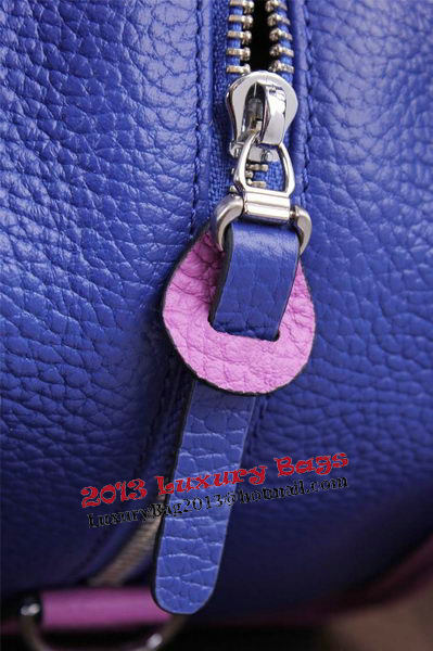 Hermes mini Boston Bag Grainy Leather H26 Blue