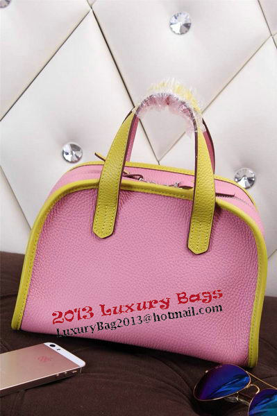 Hermes mini Boston Bag Grainy Leather H26 Pink