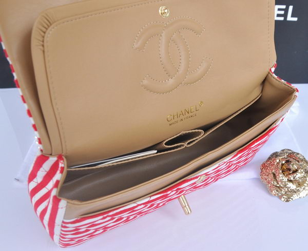 Chanel 2.55 Series Flap Bag Jersey and Lambskin CHA1112 Red