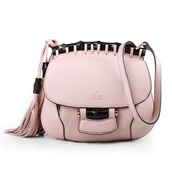 Gucci Nouveau Fringe Original Leather Shoulder Bag 347100 Light Pink