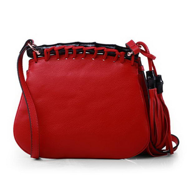 Gucci Nouveau Fringe Original Leather Shoulder Bag 347100 Red