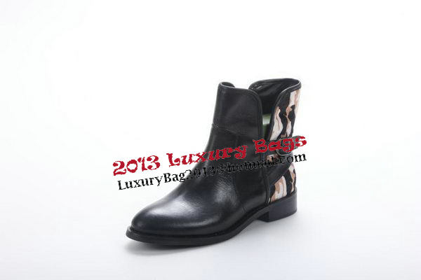 Alexander McQueen Sheepskin Leather Ankle Boot MCQ243 Black