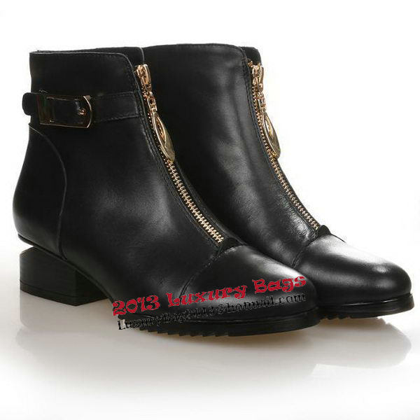 Alexander Wang Sheepskin Leather Ankle Boot AW087 Black