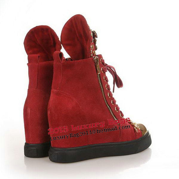 Giuseppe Zanotti Suede Leather Ankle Boot GZ0366 Red