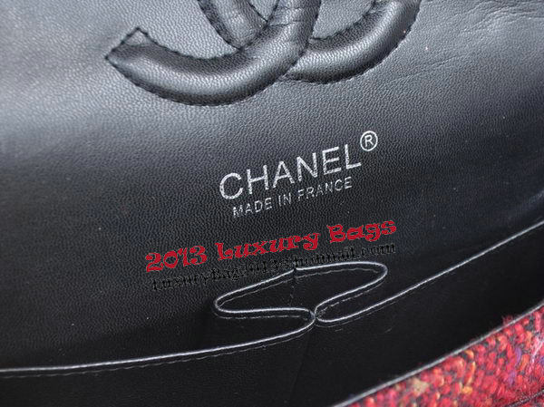 Chanel 2.55 Series Flap Bag Fabric CHA1112 Grey&Red