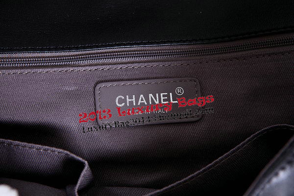 Chanel Large Flap Bag Calfskin Leather A90361 Black