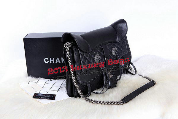 Chanel Large Flap Bag Calfskin Leather A90361 Black