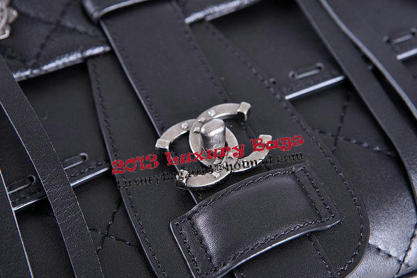 Chanel Large Flap Bag Calfskin Leather A90361 Black