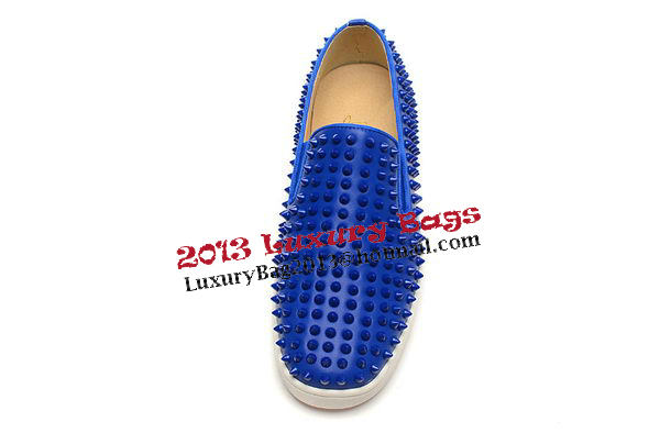 Christian Louboutin Casual Shoes Calfskin Leather CL839 Blue