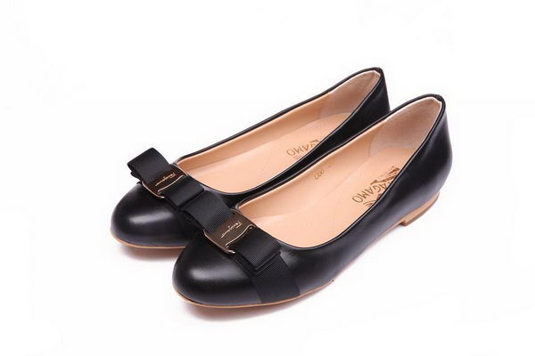 Salvatore Ferragamo Calfskin Leather Flat FL0475 Black