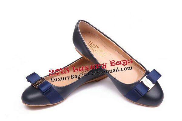 Salvatore Ferragamo Calfskin Leather Flat FL0475 Royal