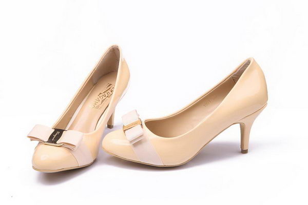 Salvatore Ferragamo Patent Leather 75mm Pump FL0466 Apricot