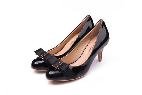 Salvatore Ferragamo Patent Leather 75mm Pump FL0466 Black