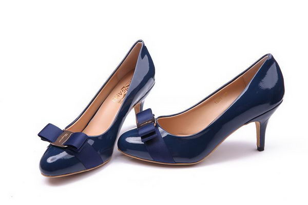 Salvatore Ferragamo Patent Leather 75mm Pump FL0466 Blue