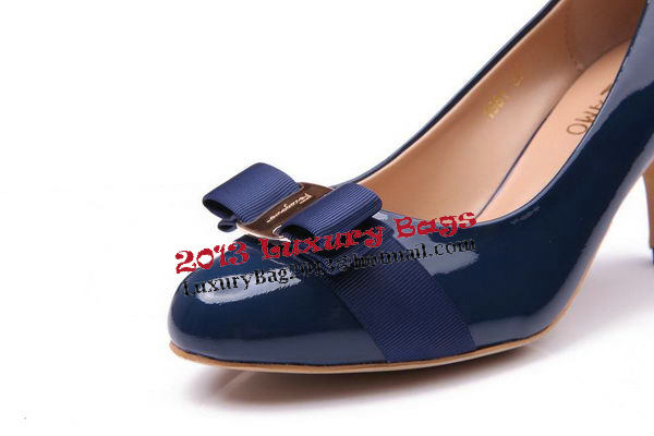 Salvatore Ferragamo Patent Leather 75mm Pump FL0466 Blue