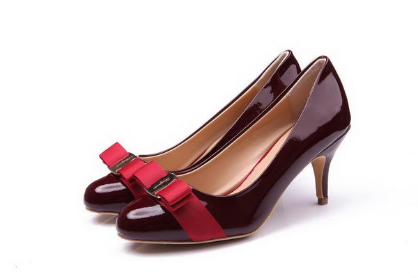 Salvatore Ferragamo Patent Leather 75mm Pump FL0466 Wine