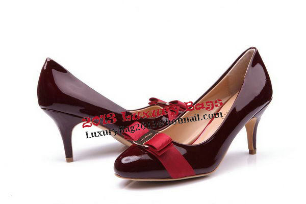 Salvatore Ferragamo Patent Leather 75mm Pump FL0466 Wine