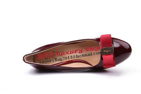 Salvatore Ferragamo Patent Leather 75mm Pump FL0466 Wine