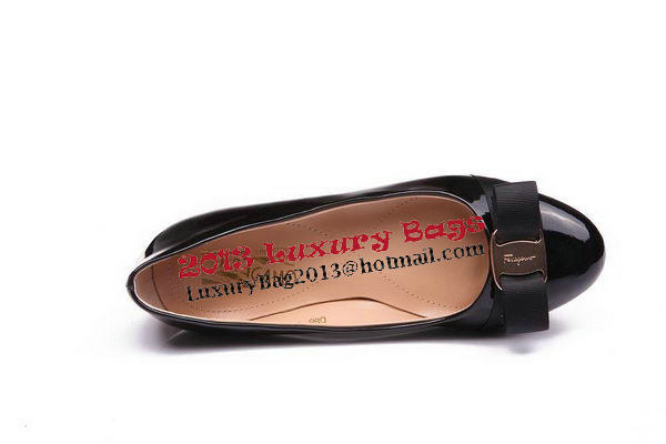 Salvatore Ferragamo Patent Leather Flat FL0474 Black