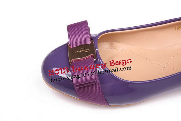 Salvatore Ferragamo Patent Leather Flat FL0474 Lavender