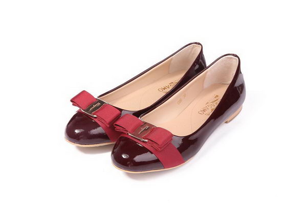 Salvatore Ferragamo Patent Leather Flat FL0474 Wine