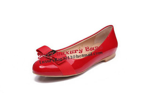 Salvatore Ferragamo Patent Leather Flat FL0481 Red