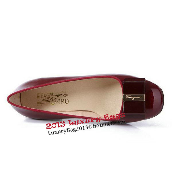 Salvatore Ferragamo Patent Leather Pump FL0473 Wine