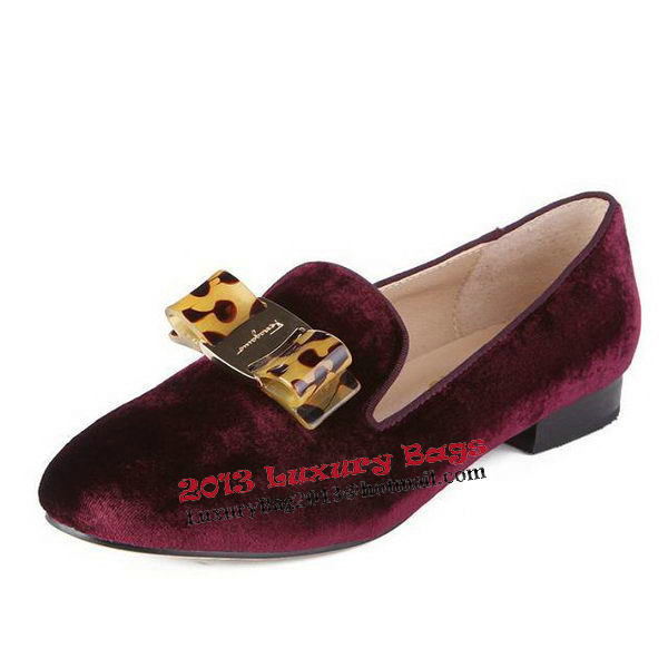 Salvatore Ferragamo Suede Leather Pump FL0474 Wine