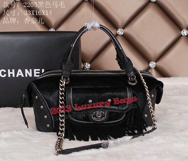 Chanel Bowling Handbag Calfskin Leather A2205 Black