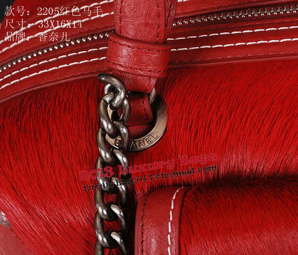 Chanel Bowling Handbag Calfskin Leather A2205 Red