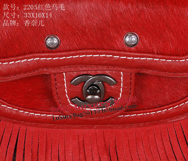 Chanel Bowling Handbag Calfskin Leather A2205 Red