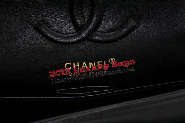 Chanel 2.55 Series Flap Bags Black Jersey and Lambskin CHA1112 Gold