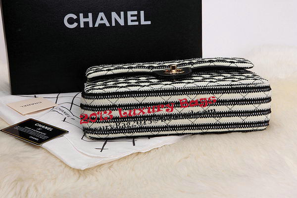 Chanel 2.55 Series Flap Bags Black Jersey and Lambskin CHA1112 Gold