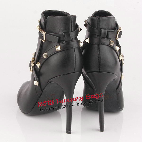 Valentino Ankle Boots 10CM Heels Sheepskin Leather VT184 Black