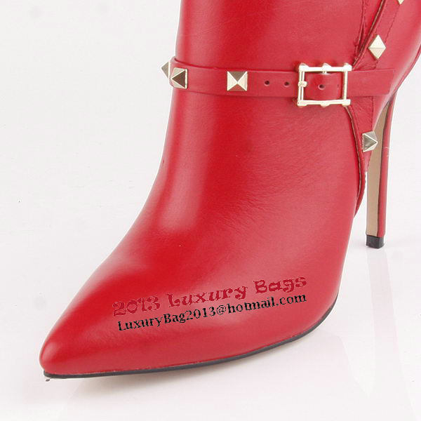 Valentino Ankle Boots 10CM Heels Sheepskin Leather VT184 Red