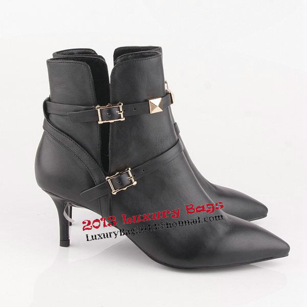 Valentino Ankle Boots 65mm Heels Sheepskin Leather VT182 Black