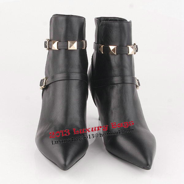 Valentino Ankle Boots 65mm Heels Sheepskin Leather VT182 Black