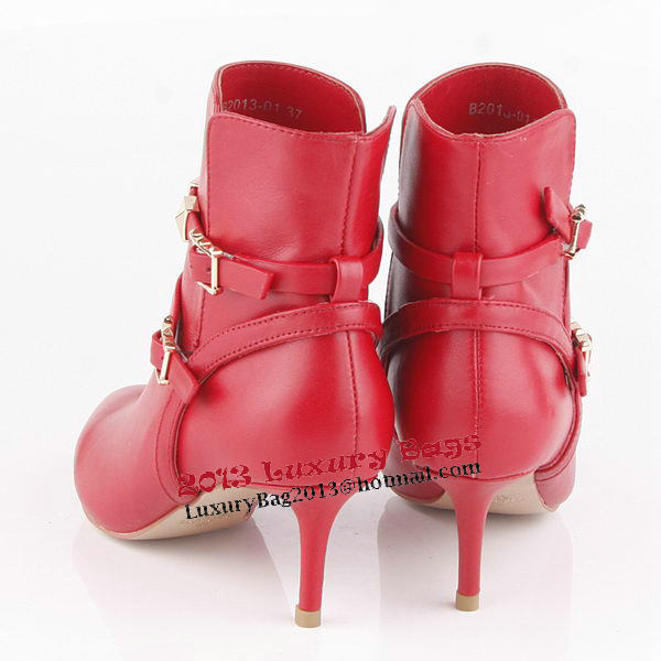 Valentino Ankle Boots 65mm Heels Sheepskin Leather VT182 Red