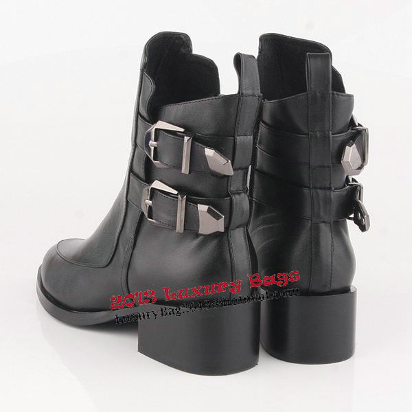 Valentino Ankle Boots Sheepskin Leather VT194 Black