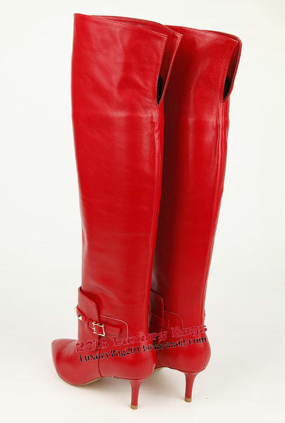 Valentino Knee Boots 65MM Heels Sheepskin Leather VT198 Red