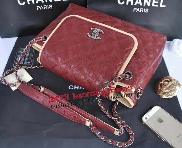 Chanel Large Caviar Leather Messenger Bag A30451 Burgundy