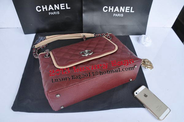 Chanel Large Caviar Leather Messenger Bag A30451 Burgundy