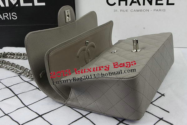 Chanel 2.55 Series Bags Grey Cannage Pattern Leather CFA1112 Silver