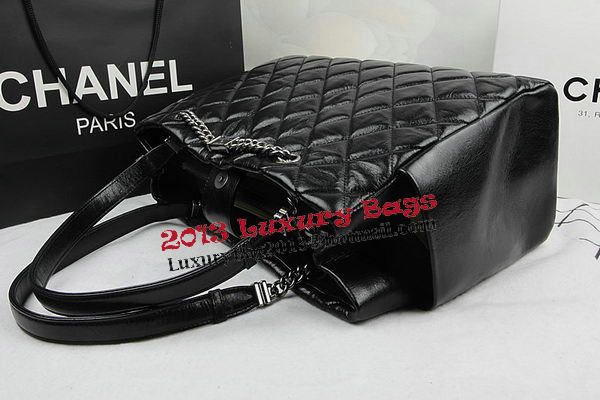 Chanel Calfskin Shopping Bag Embellished A92525 Black