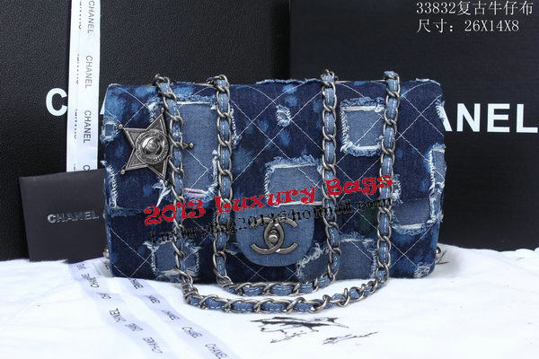 Chanel Classic Flap Bags Denim Fabric A33832 Blue