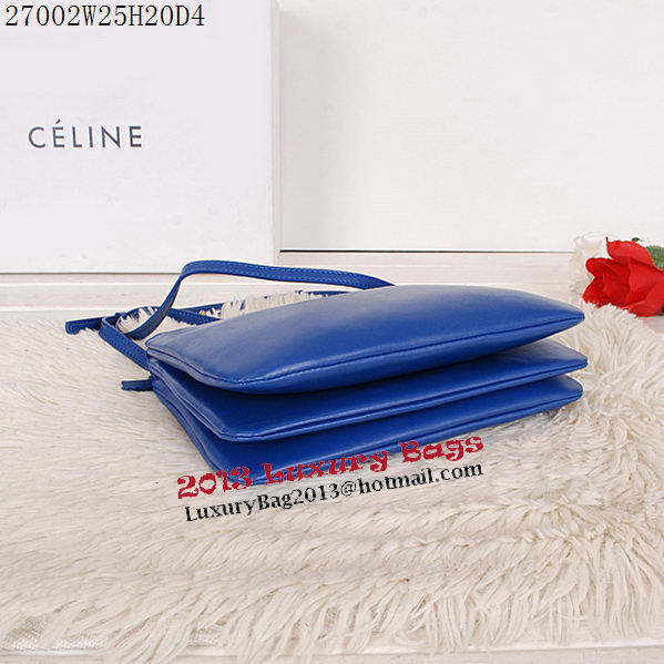 Celine Trio Calfskin Leather Shoulder Bag C27002 Blue