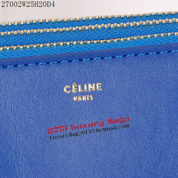 Celine Trio Calfskin Leather Shoulder Bag C27002 Blue