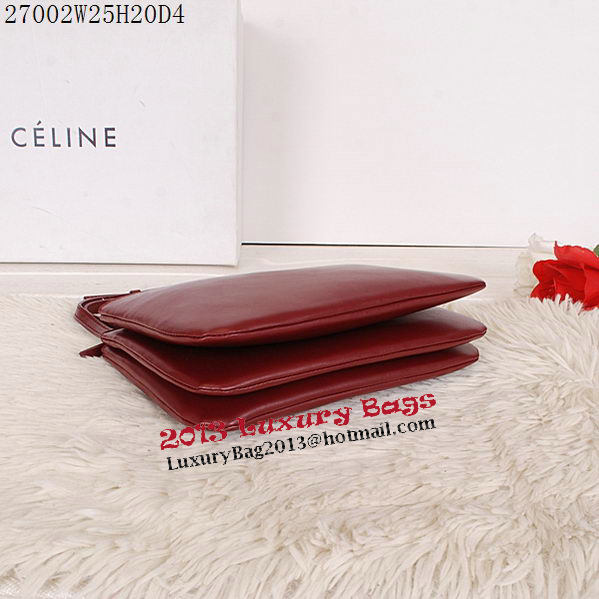 Celine Trio Calfskin Leather Shoulder Bag C27002 Burgundy